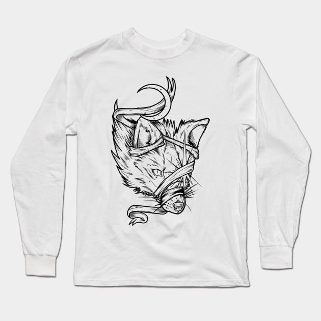 Night Fox Long Sleeve T-Shirt by Scottconnick